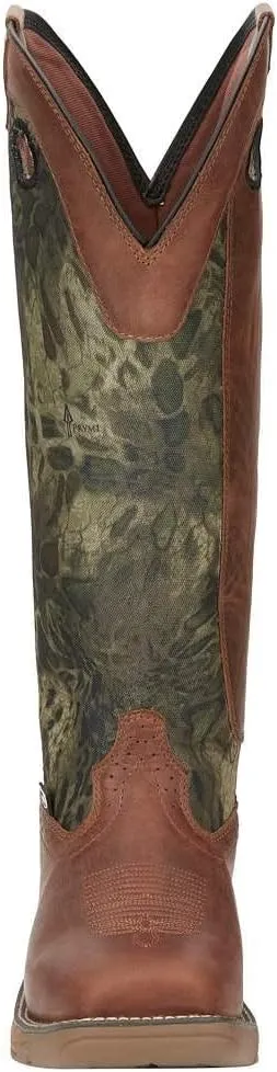 Justin Men's Rush Strike Camo Shaft Leather Pull On Snake Boot Square Toe - Se4380