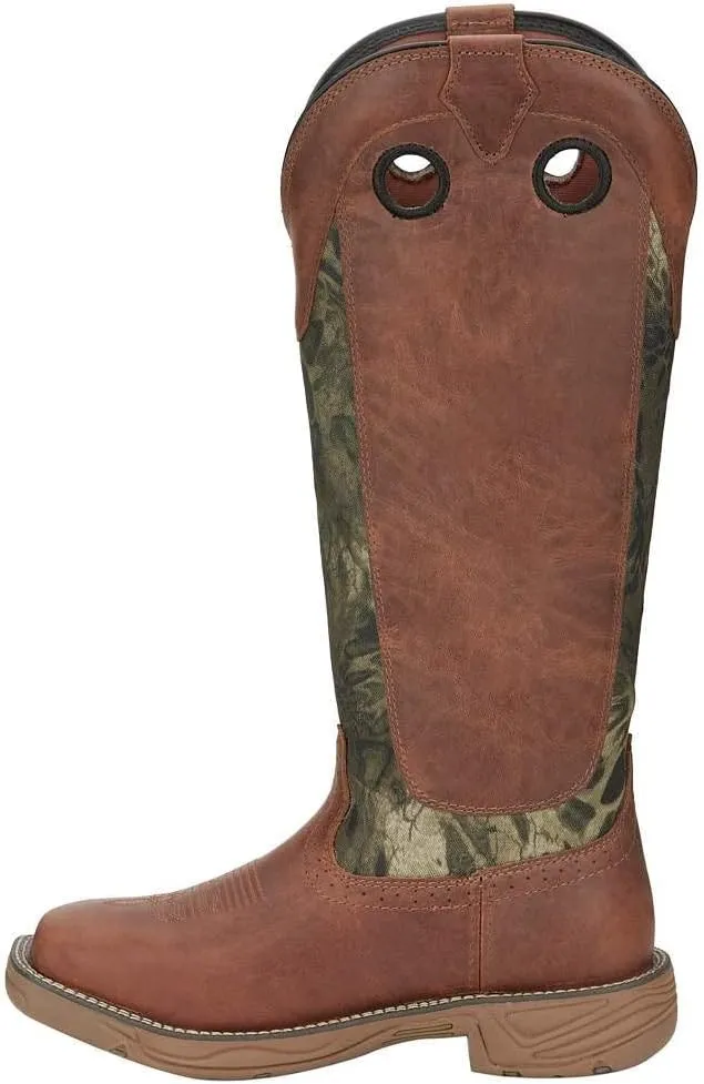 Justin Men's Rush Strike Camo Shaft Leather Pull On Snake Boot Square Toe - Se4380