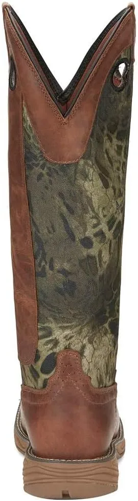 Justin Men's Rush Strike Camo Shaft Leather Pull On Snake Boot Square Toe - Se4380