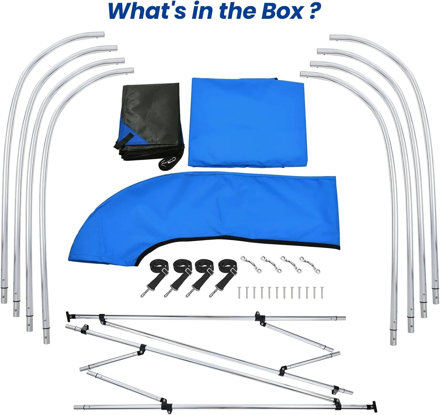 KAKIT 3 4 Bow Bimini Tops for Boats with Mesh Sides Heavy Duty Cover Adjustable 4 Straps Zippered Storage Boot
