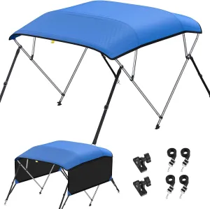 KAKIT 3 4 Bow Bimini Tops for Boats with Mesh Sides Heavy Duty Cover Adjustable 4 Straps Zippered Storage Boot