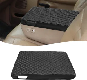 KBH Center Console Armrest Cover for Dodge Ram 1500 2500 3500 1994-2001, 19"x15" Jump Seat, Vinyl Leather Interior Accessories, Anti-Scratch, Black