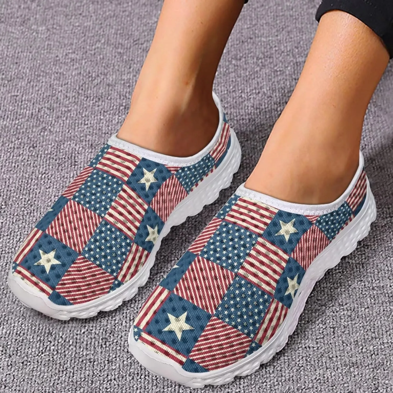 KEIAHUAN Trail Running Shoes Women Lightweight Fashion Casual Mesh Sneakers Flats
