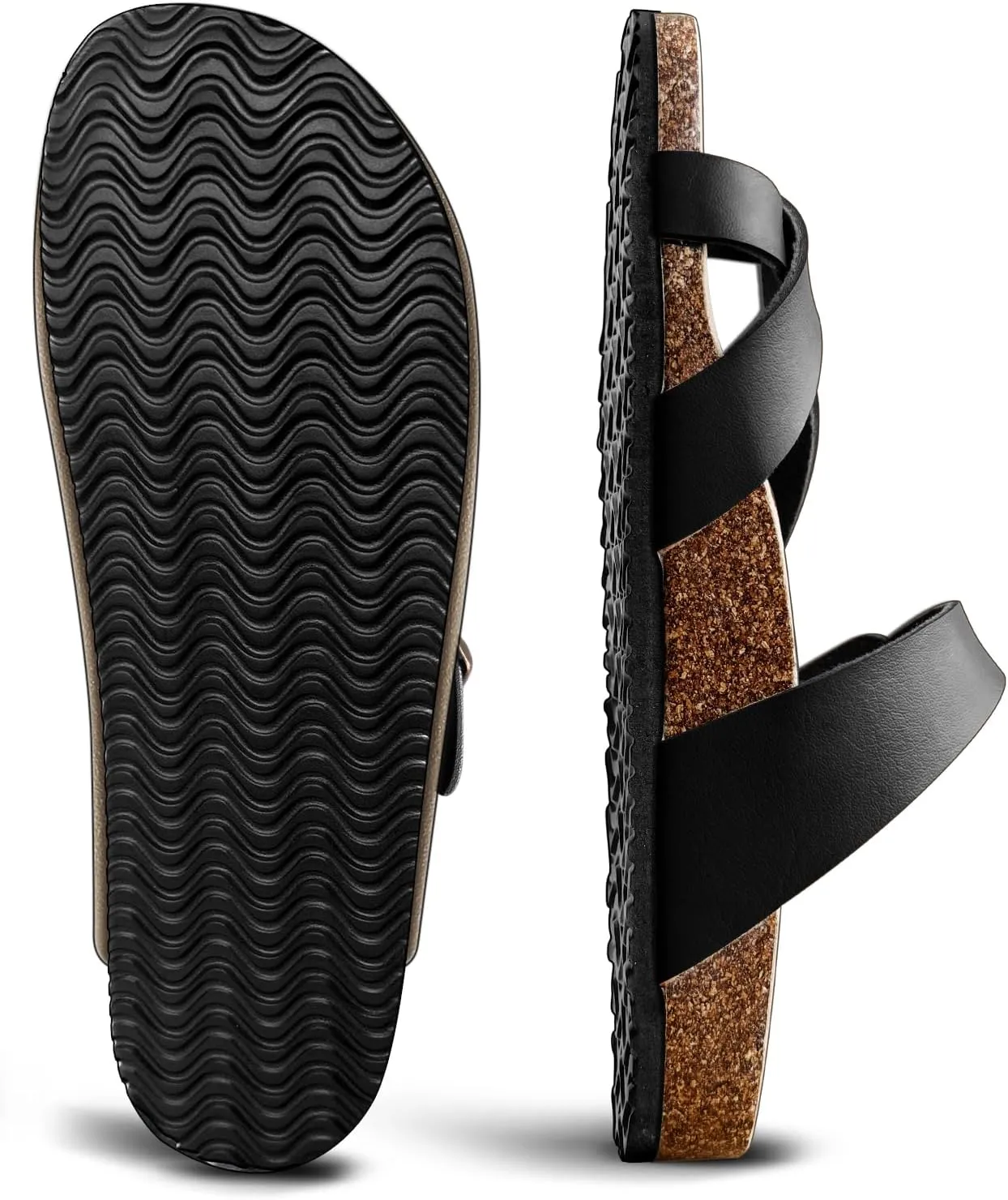 KEMISANT Women's Slide Sandals-Flip-Flops-Casual Slip-ons with Unslip Rubber Outsole and Suede Upper
