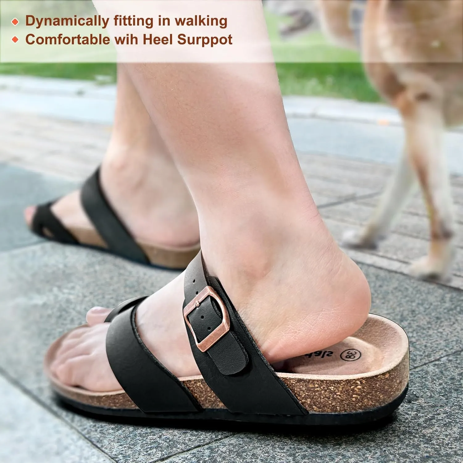 KEMISANT Women's Slide Sandals-Flip-Flops-Casual Slip-ons with Unslip Rubber Outsole and Suede Upper
