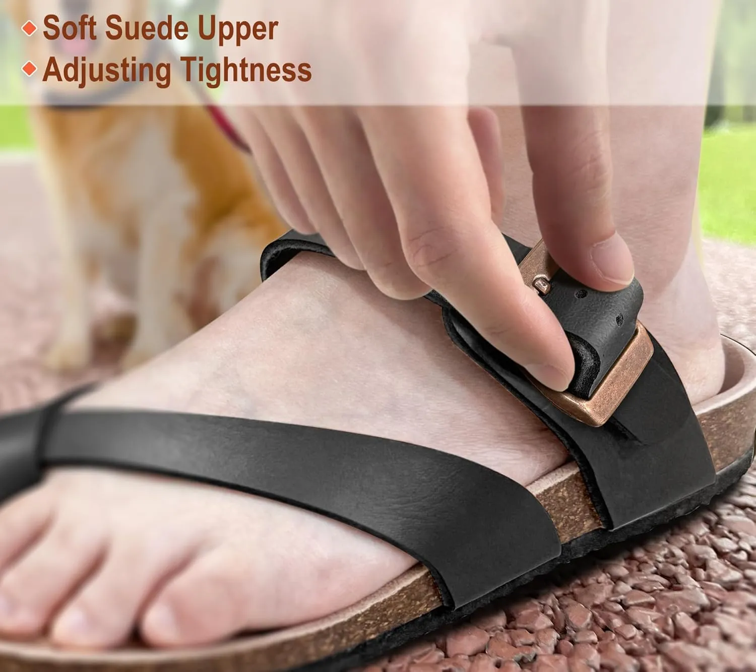 KEMISANT Women's Slide Sandals-Flip-Flops-Casual Slip-ons with Unslip Rubber Outsole and Suede Upper
