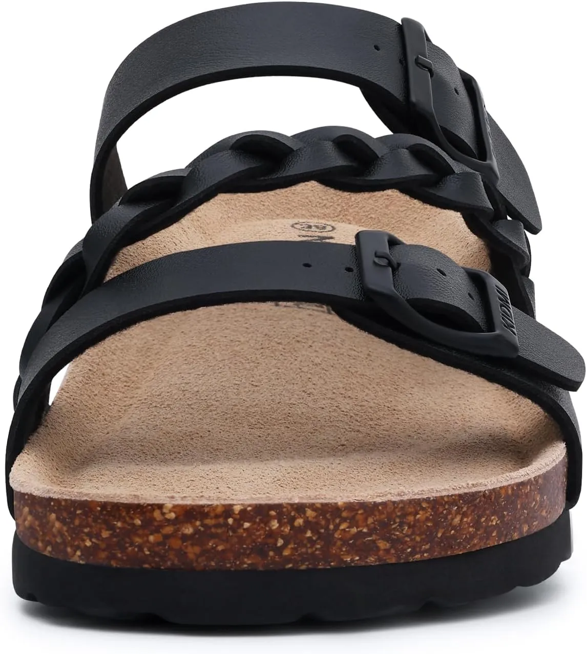KIDMI Women's Cork Footbed Sandals with Arch Support Comfortable Slip-On Slide Sandals With Adjustable Buckle for Summer