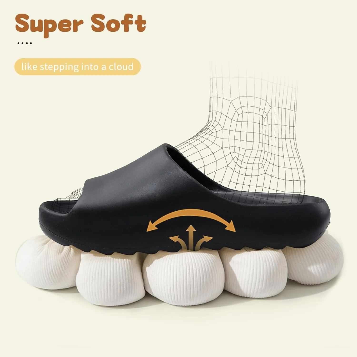 Kids Cloud Slides Slippers For Girls Boys,Pillow House Slippers Non-Slip Super Soft Quick Drying Shower Cushioned Slides Bathroom Thick Sole Sandals Indoor Outdoor Slippers
