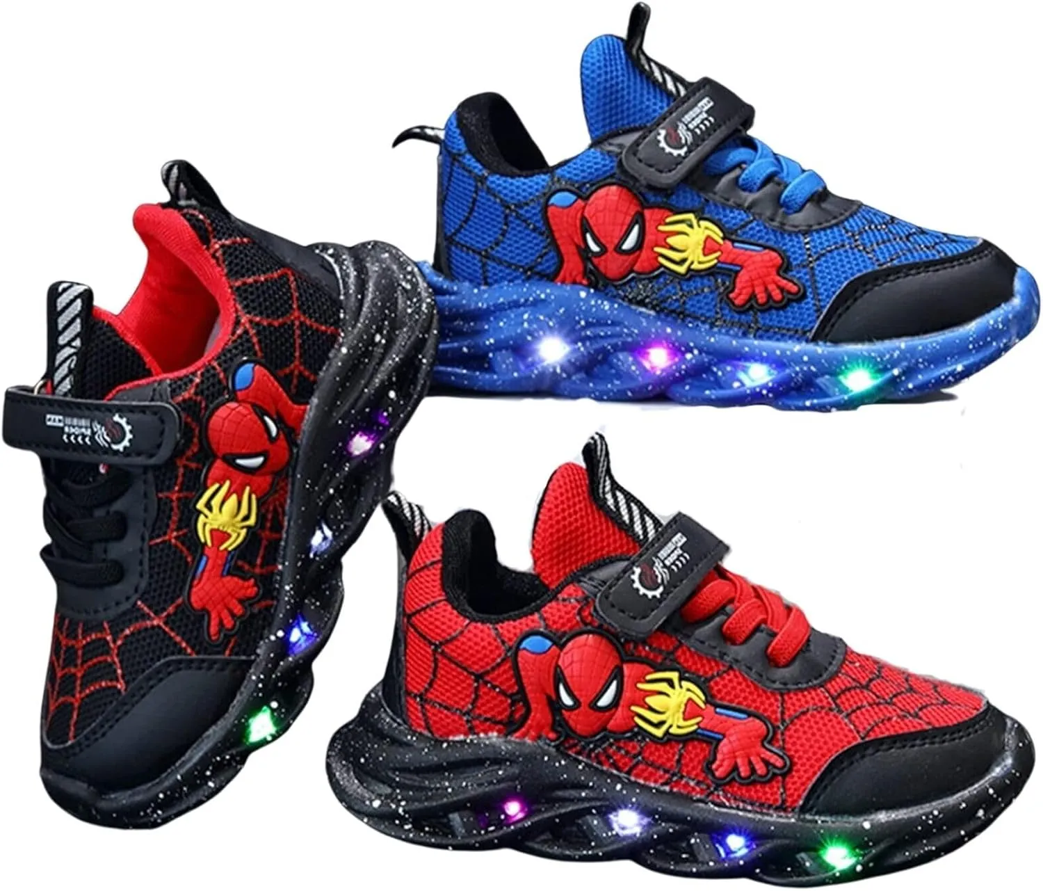Kids Light Up Shoes Baby Toddler Boys Trainers Luminous Flashing Cartoon Athletic Running Sport Sneaker