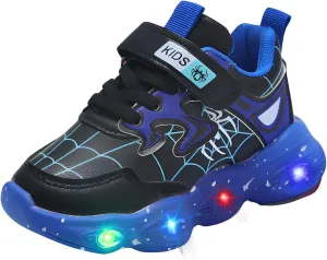 Kids Light Up Shoes Toddler Boys Girls LED Luminous Running Trainers Cartoon Mesh Breathable Sports and Walking Sneaker