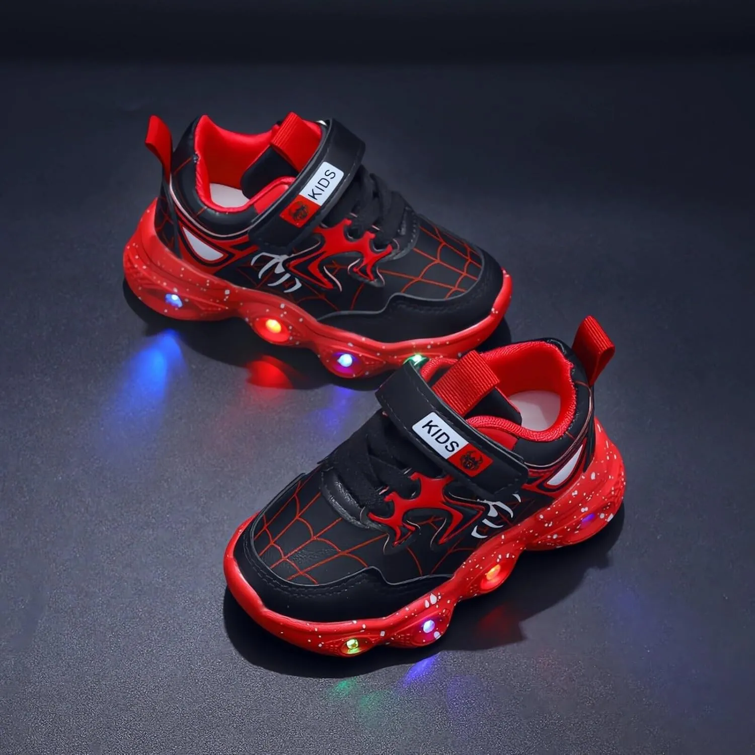 Kids Light Up Shoes Toddler Boys Girls LED Luminous Running Trainers Cartoon Mesh Breathable Sports and Walking Sneaker