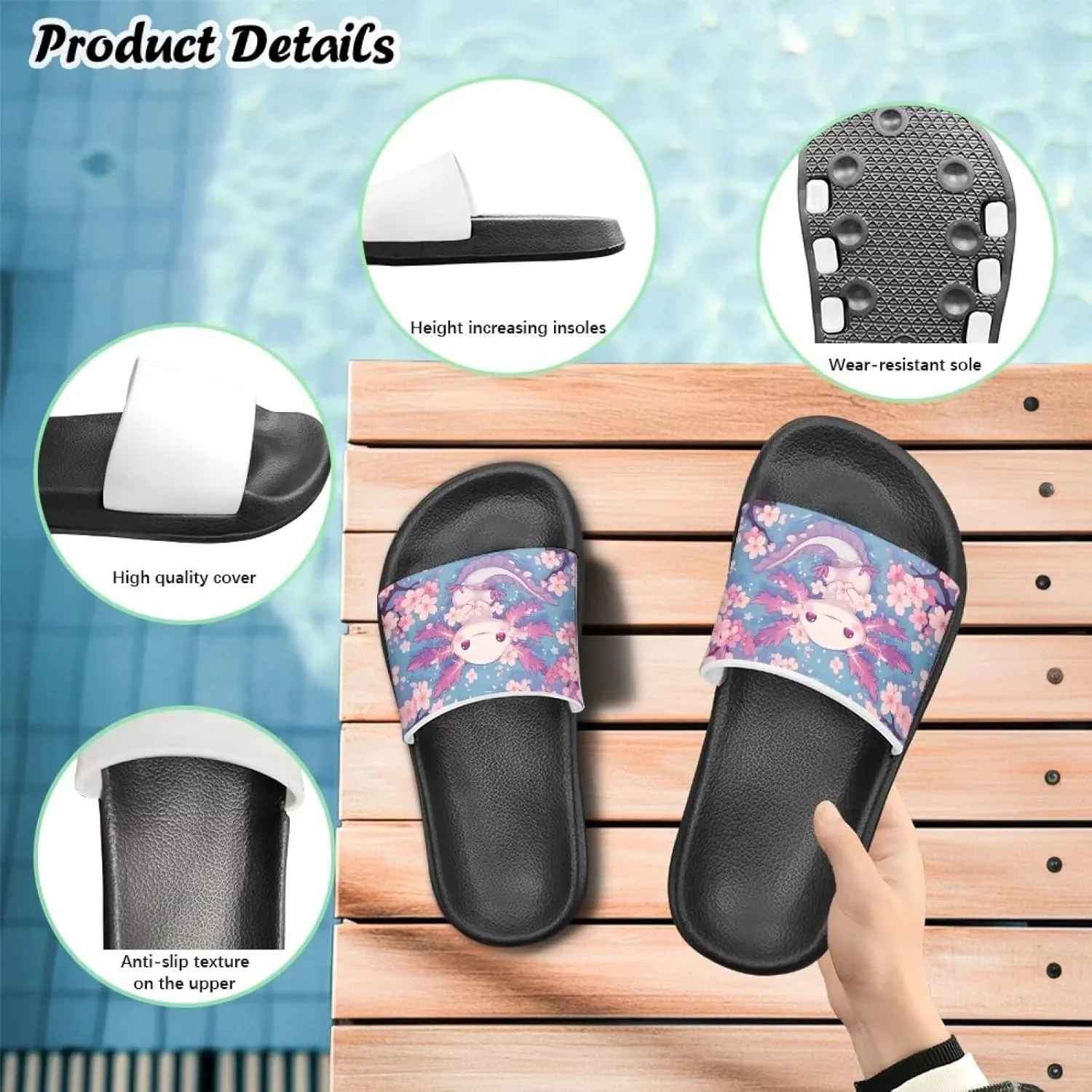 Kids Slides Slippers Waterproof Sandals for Girls & Boys Shower Shoes