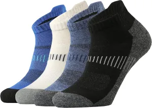 KMM Men's Merino Wool No Show Ankle Socks with Cushion Low Tab Summer for Outdoor Hiking Golf Loafer Sneaker Trail Running