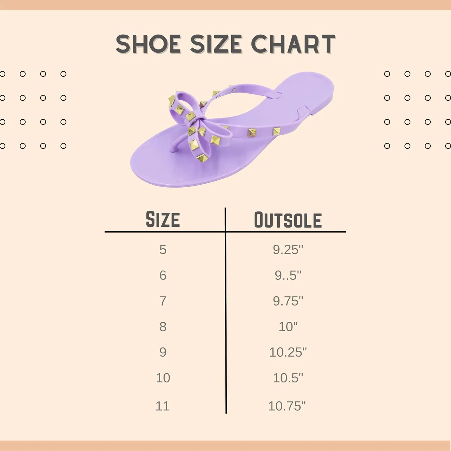 LAVRA Women’s Studded Sandals Bow T-Strap PVC Flip Flop Jelly Shoes