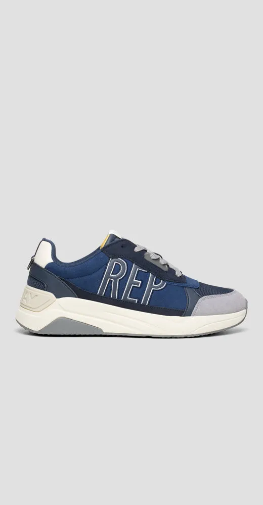 Leather Sneaker - Light Navy