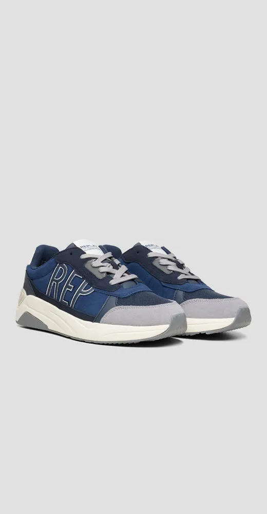 Leather Sneaker - Light Navy
