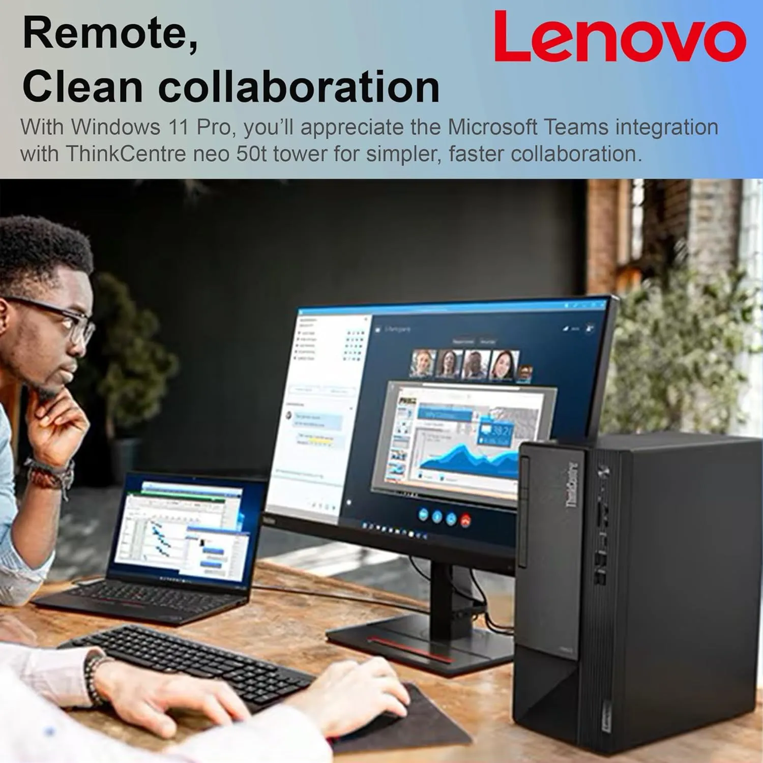 Lenovo ThinkCentre Business Desktop| Intel Core i5 Processor | 32GB RAM | 1TB SSD | Support Upto 3 Monitors | HDMI & USB-C | Ethernet | Wi-Fi | Bluetooth | Keyboard & Mouse| Windows 11 Pro