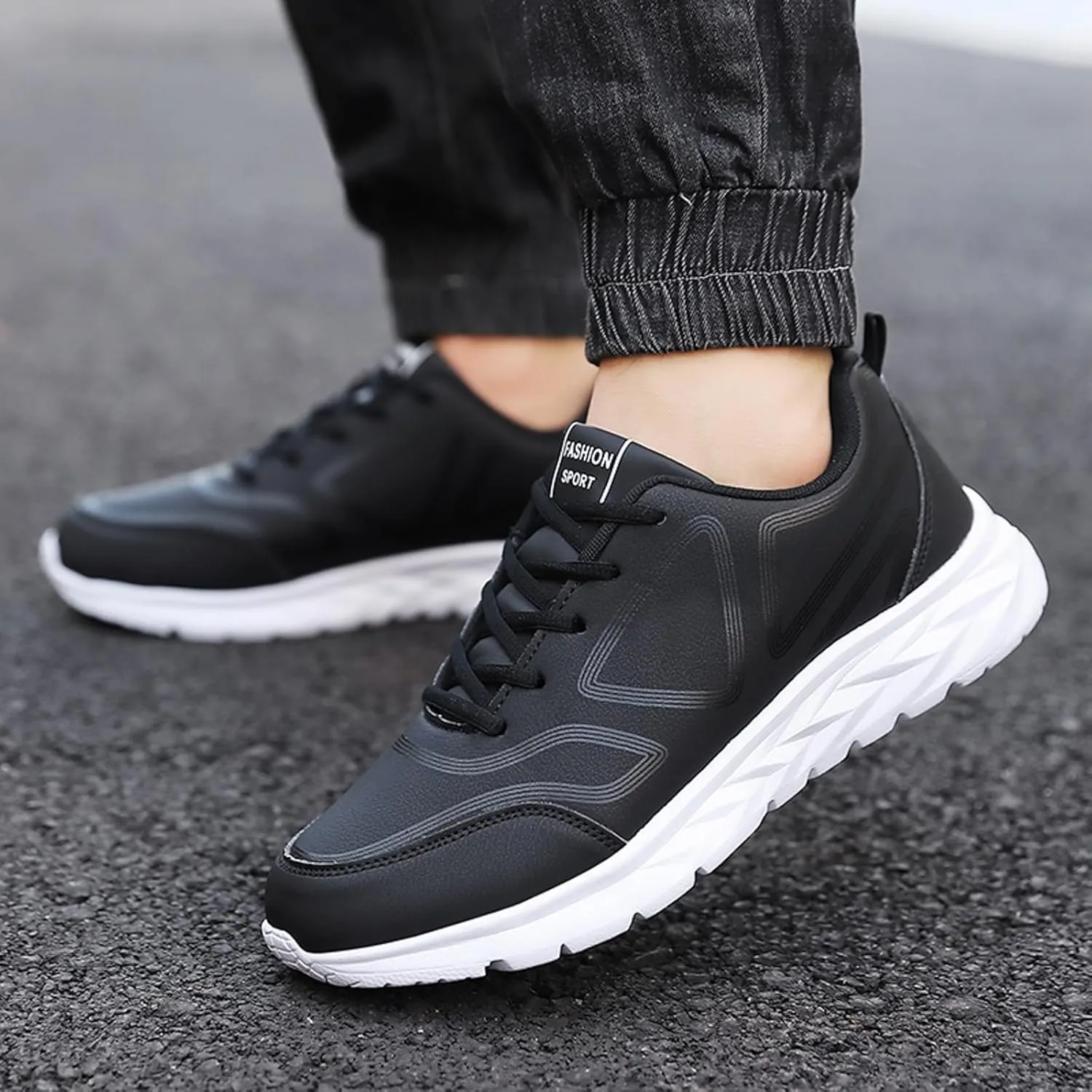 Lightweight Shoes Men Casual Shoes Fashionable New Pattern Simple Solid Color and Winter Lace Up Flat Bottom Comfortable