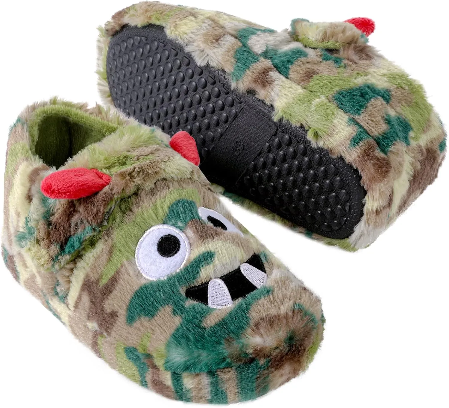 Little Kids Big Boys House Slippers, Kids Warm Slip On Home Slippers with Soft Memory Foam Cute Winter Nonslip Indoor Shark Dinosaur Soccer Dog Slippers