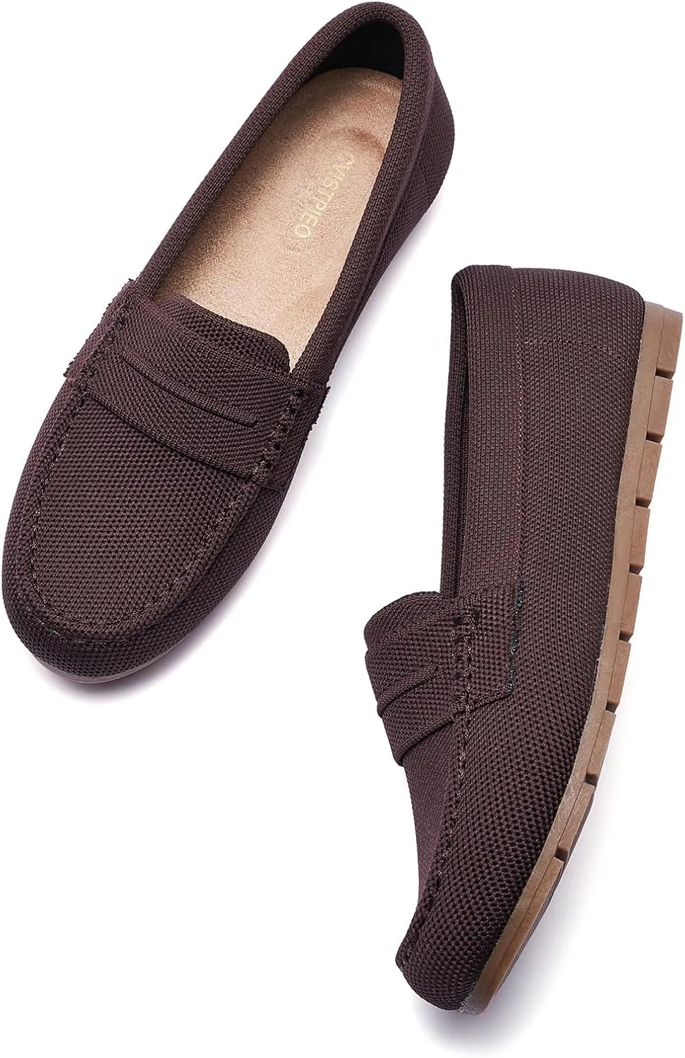 Loafers for Women Comfortable Dressy Casual Work Flats Lightweight & Breathable Slip On Walking Shoes Knit