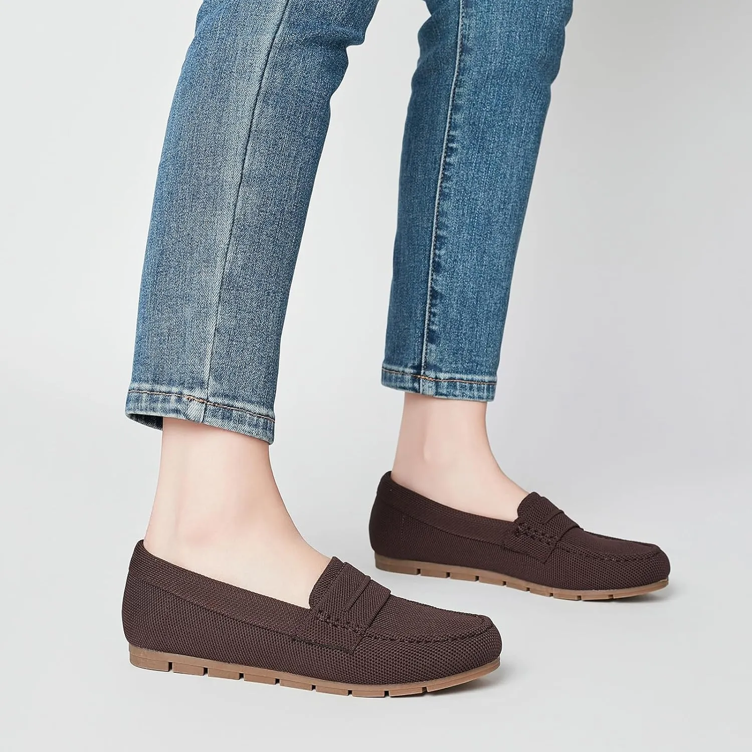 Loafers for Women Comfortable Dressy Casual Work Flats Lightweight & Breathable Slip On Walking Shoes Knit