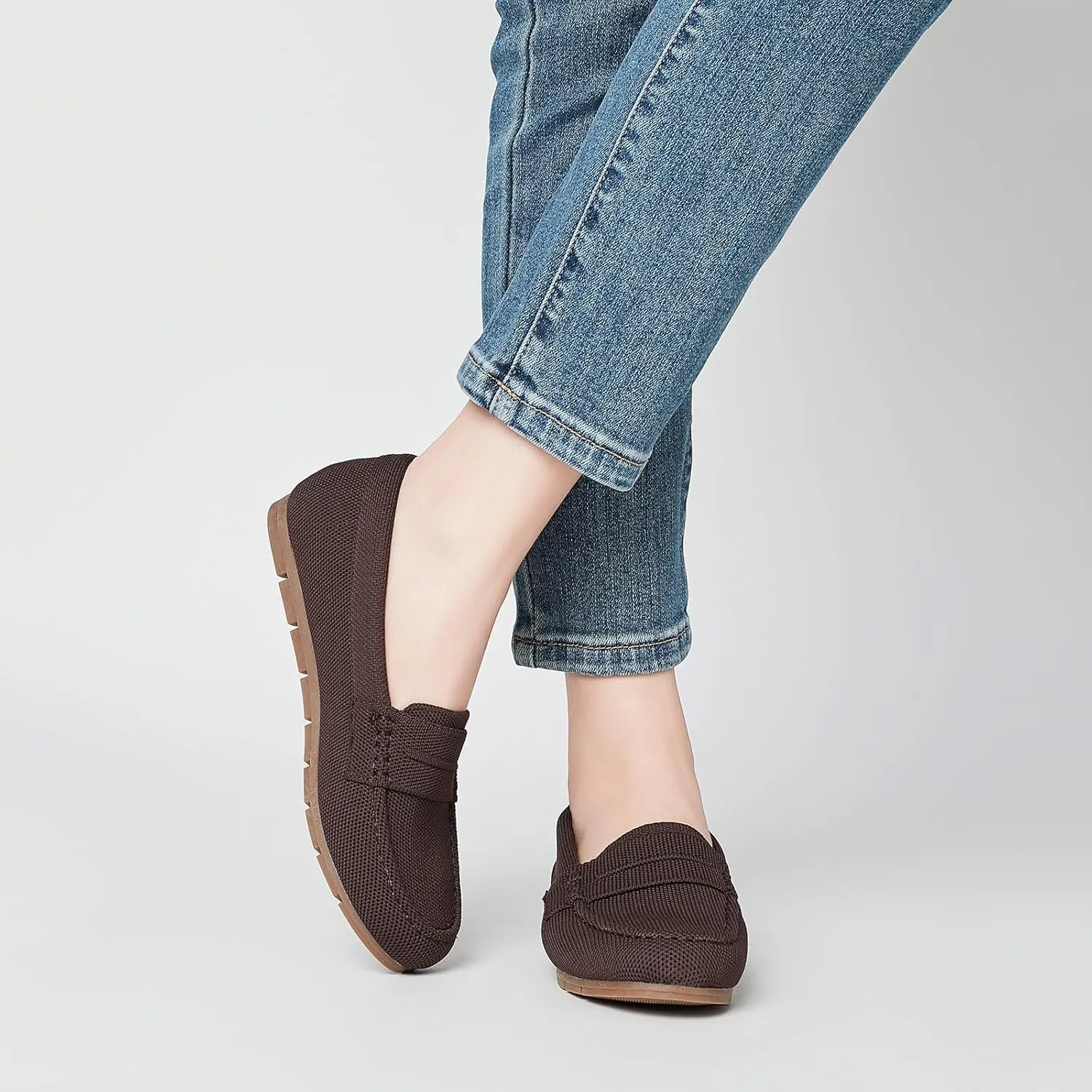 Loafers for Women Comfortable Dressy Casual Work Flats Lightweight & Breathable Slip On Walking Shoes Knit