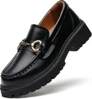 Loafers for Women Women's Loafers & Slip-ons Leather Platform Chunky Penny Shoes Business Casual Shoes Comfortable Dressy Office Work Shoes