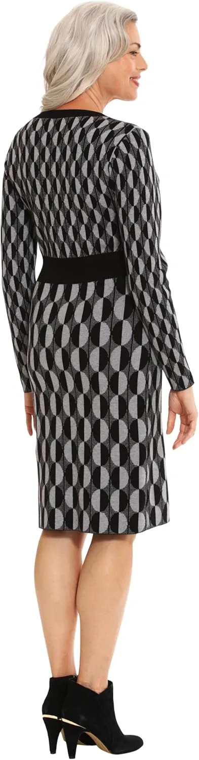 London Times Women's Knit Sweater Fall Boot Dress