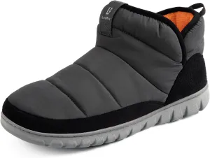 LongBay Mens Bootie Slippers with Memory Foam Indoor Outdoor Warm House Shoes Sport Lounge Camping Boots
