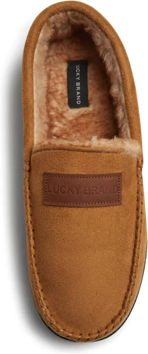 Lucky Brand Men's Micro Suede Moccasin Loafer Slippers