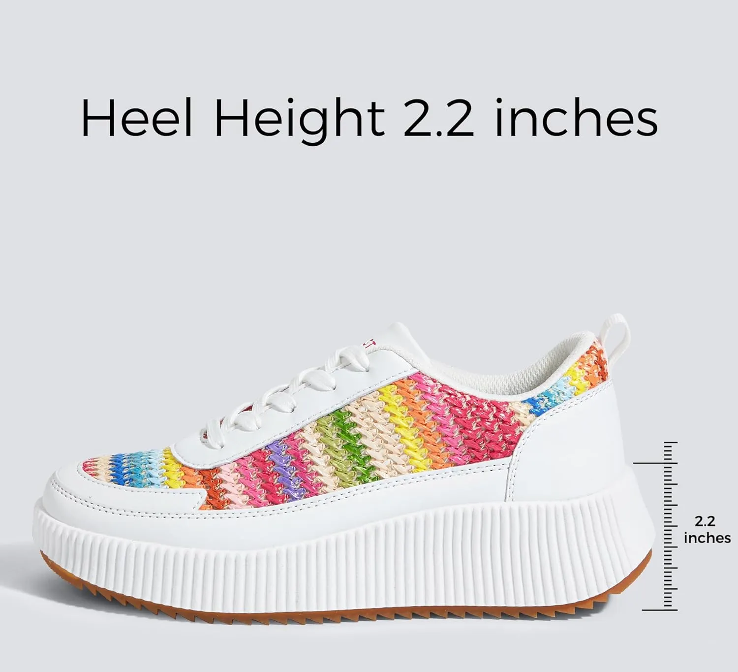 LUCKY STEP Women's Platform Sneakers Rhinestone Fashion Chunky Casual Sparkly Retro Braided Walking Shoes