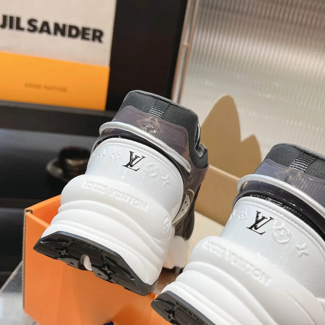 LV Run 55 Sneaker 50mm Black Polyester Mesh Fabric
