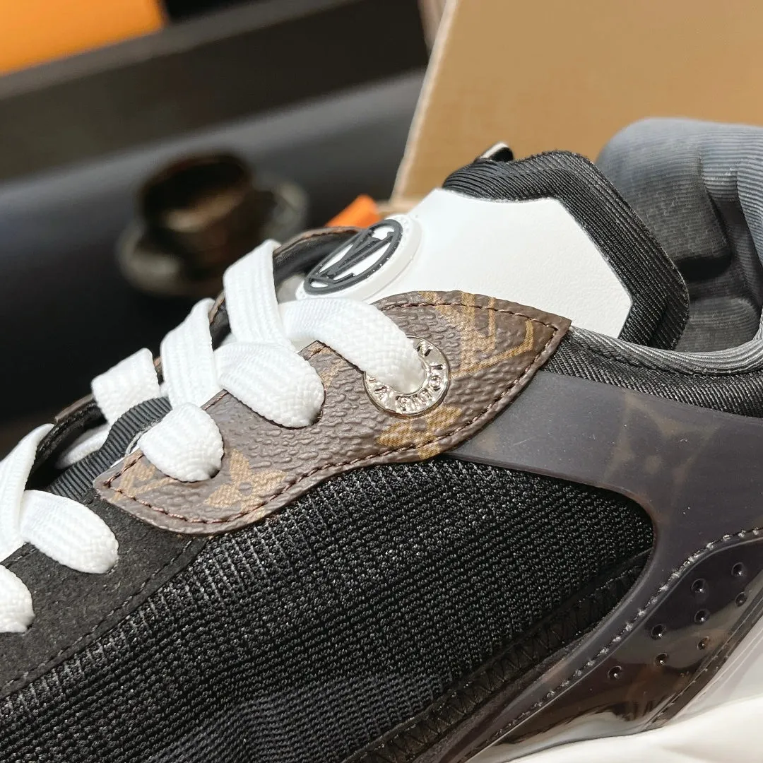 LV Run 55 Sneaker 50mm Black Polyester Mesh Fabric