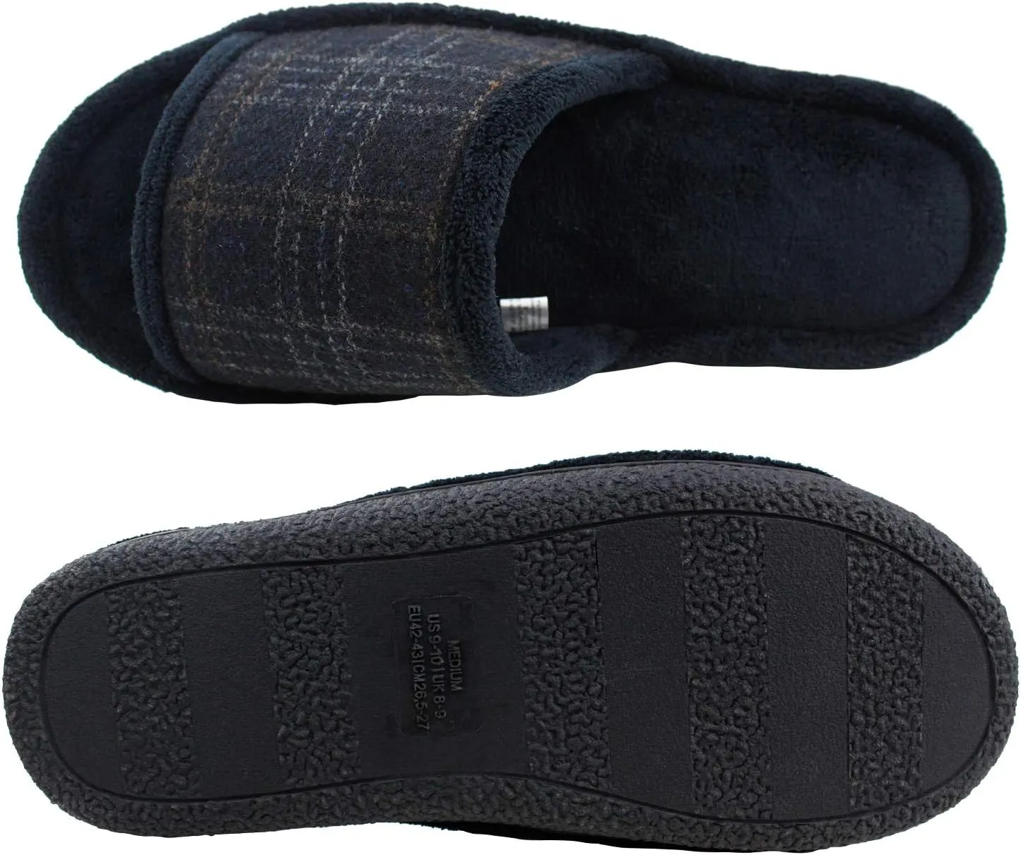 Magtoe House Slippers for Men Open Toe Soft Comfortable Indoor Slip on Mens Slides Sandals Memory Foam for Bedroom Spa Living Room, All Seasons