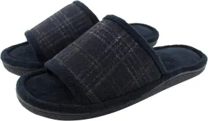 Magtoe House Slippers for Men Open Toe Soft Comfortable Indoor Slip on Mens Slides Sandals Memory Foam for Bedroom Spa Living Room, All Seasons