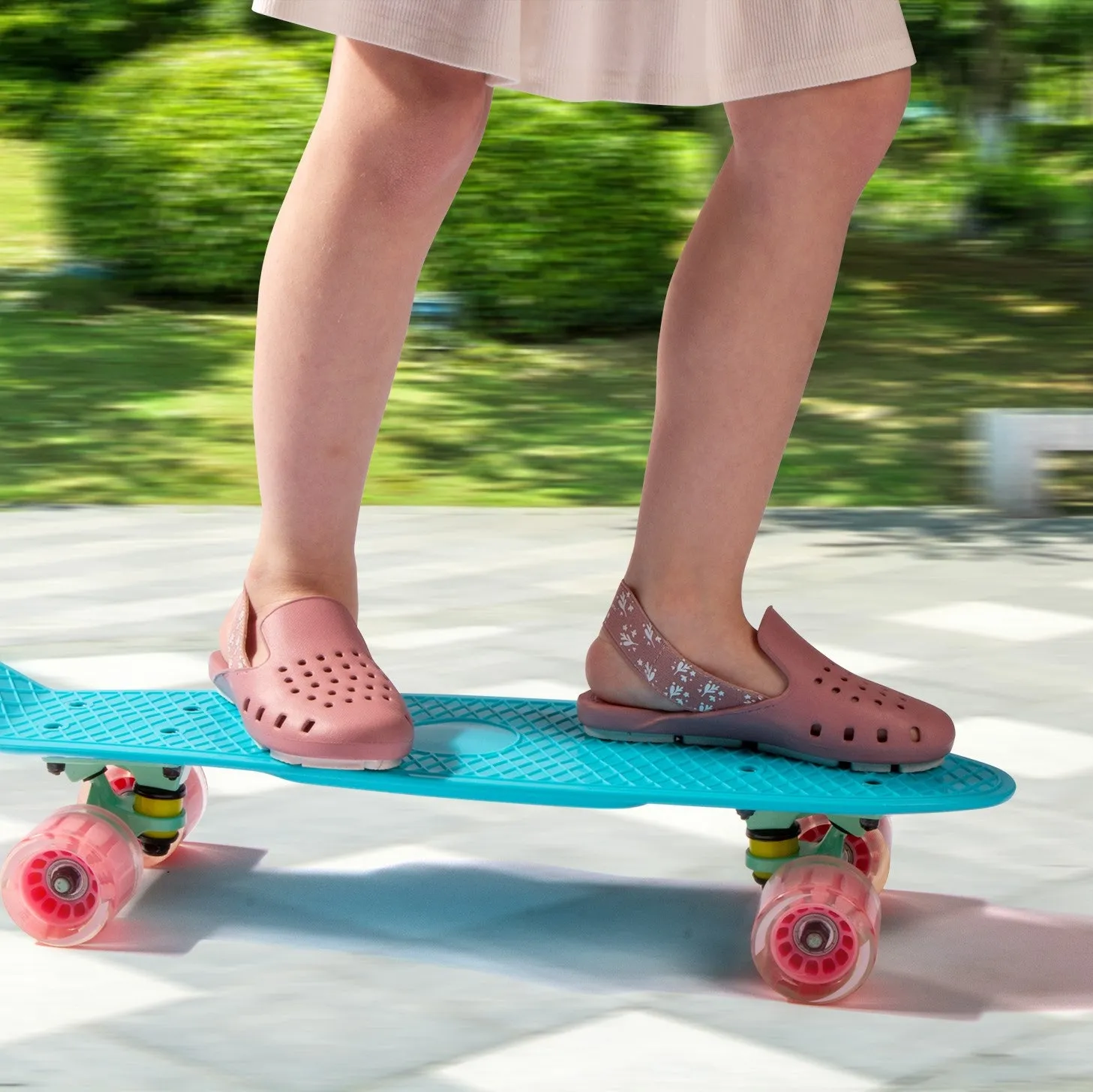 MAUVE BLOSSOM MULE SLINGERS <br><span style="font-size: 8px; font-weight: normal;"> Pink Water Shoes | Soft as a girl’s jelly shoe