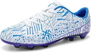 Maylrvjv Men's High Top Soccer Cleats Boys Football Boots Breathble Shock Absorbing Multi-Ground Competition Training Futsal Sneakers