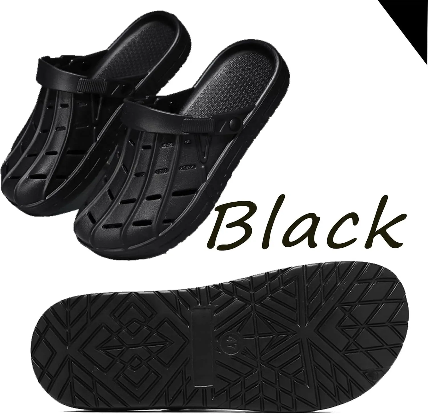 Meidiastra Men Large Size Clogs Oversize EVA Garden Shoes Waterproof Beach Sandals Slip On Water Shoes Slippers with Adjustable Strap