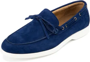 Meijiana Men's Genuine Leather Loafers Slip-On Moccasins Suede Dress Shoes, Lightweight and Breathable with Rubber Sole Stylish Mens Loafers