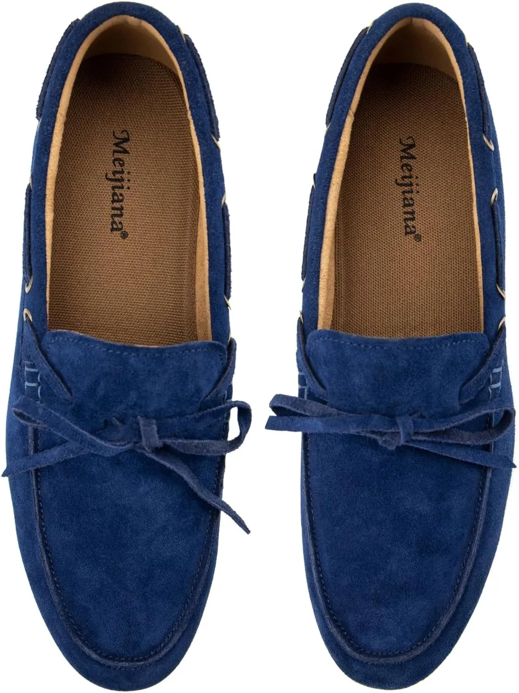 Meijiana Men's Genuine Leather Loafers Slip-On Moccasins Suede Dress Shoes, Lightweight and Breathable with Rubber Sole Stylish Mens Loafers