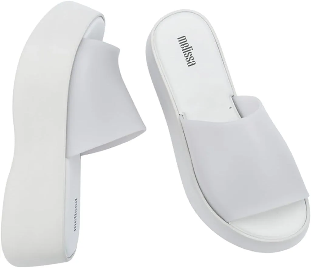 Melissa Becky Platform Slides for Women - Cushioned and Comfortable Chunky Platform Slip-On Sandals with Jelly Upper and Open Toe Design, Vegan