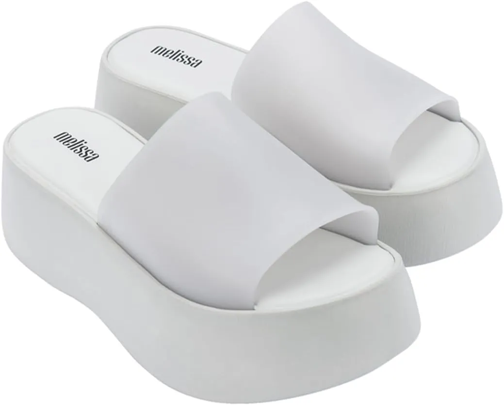 Melissa Becky Platform Slides for Women - Cushioned and Comfortable Chunky Platform Slip-On Sandals with Jelly Upper and Open Toe Design, Vegan