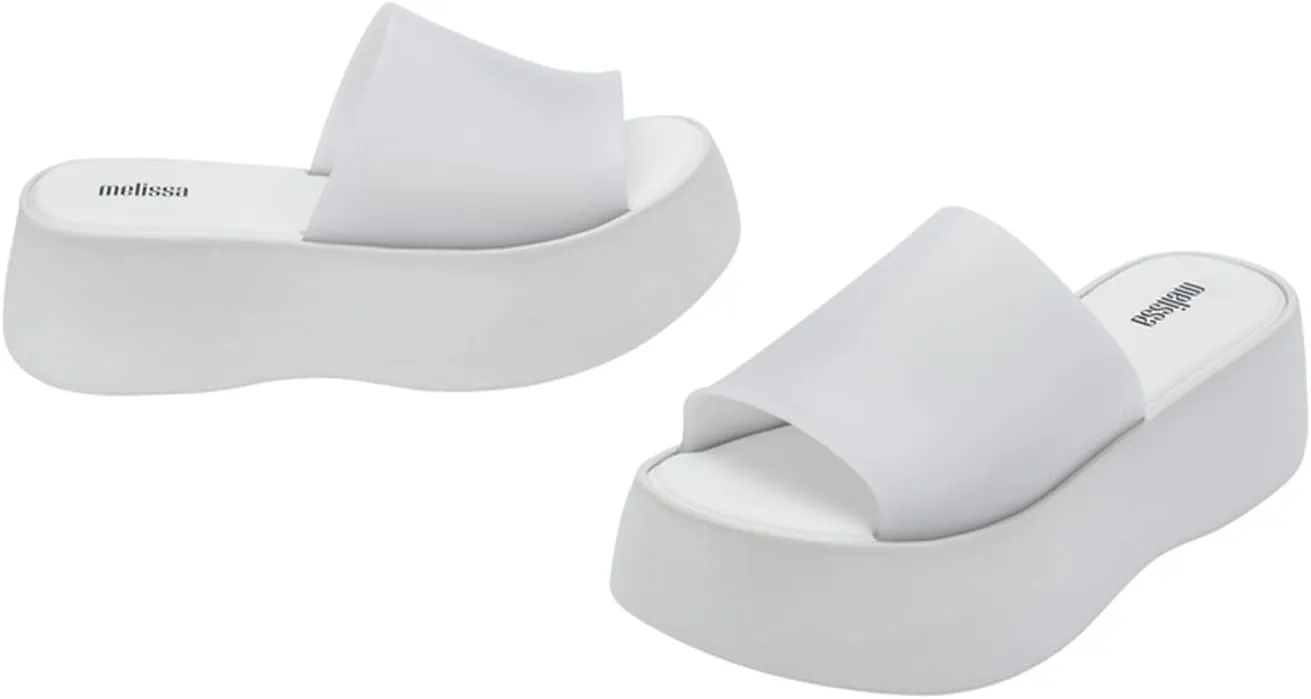 Melissa Becky Platform Slides for Women - Cushioned and Comfortable Chunky Platform Slip-On Sandals with Jelly Upper and Open Toe Design, Vegan