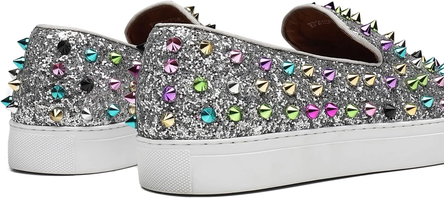 Men Spiked Loafers Party Wedding Prom Fashion Rivets Studded Shoes