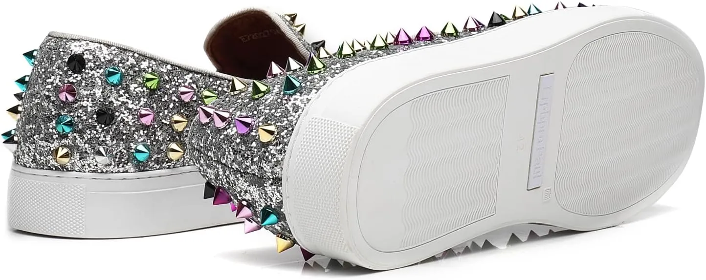 Men Spiked Loafers Party Wedding Prom Fashion Rivets Studded Shoes