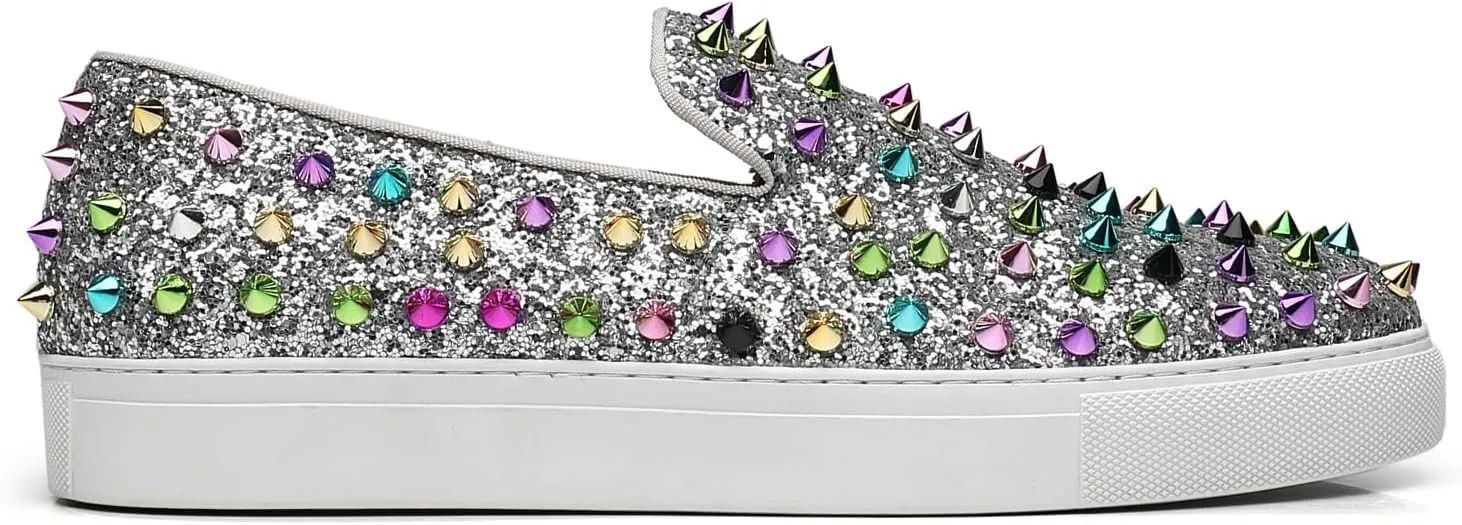 Men Spiked Loafers Party Wedding Prom Fashion Rivets Studded Shoes