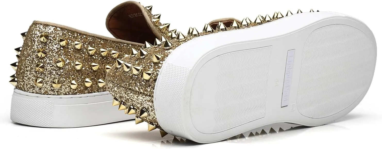 Men Spiked Loafers Party Wedding Prom Fashion Rivets Studded Shoes
