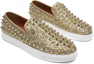 Men Spiked Loafers Party Wedding Prom Fashion Rivets Studded Shoes