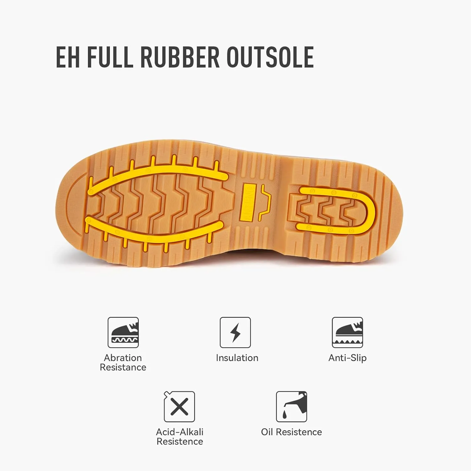 Men Work Boots, Steel Toe Nubuck Leather Footwear, Non-Slip Rubber Outsole Boot, Safety Construction Shoes, Breathable, Water-Repellent, Quick Dry (AT601,Wheat)