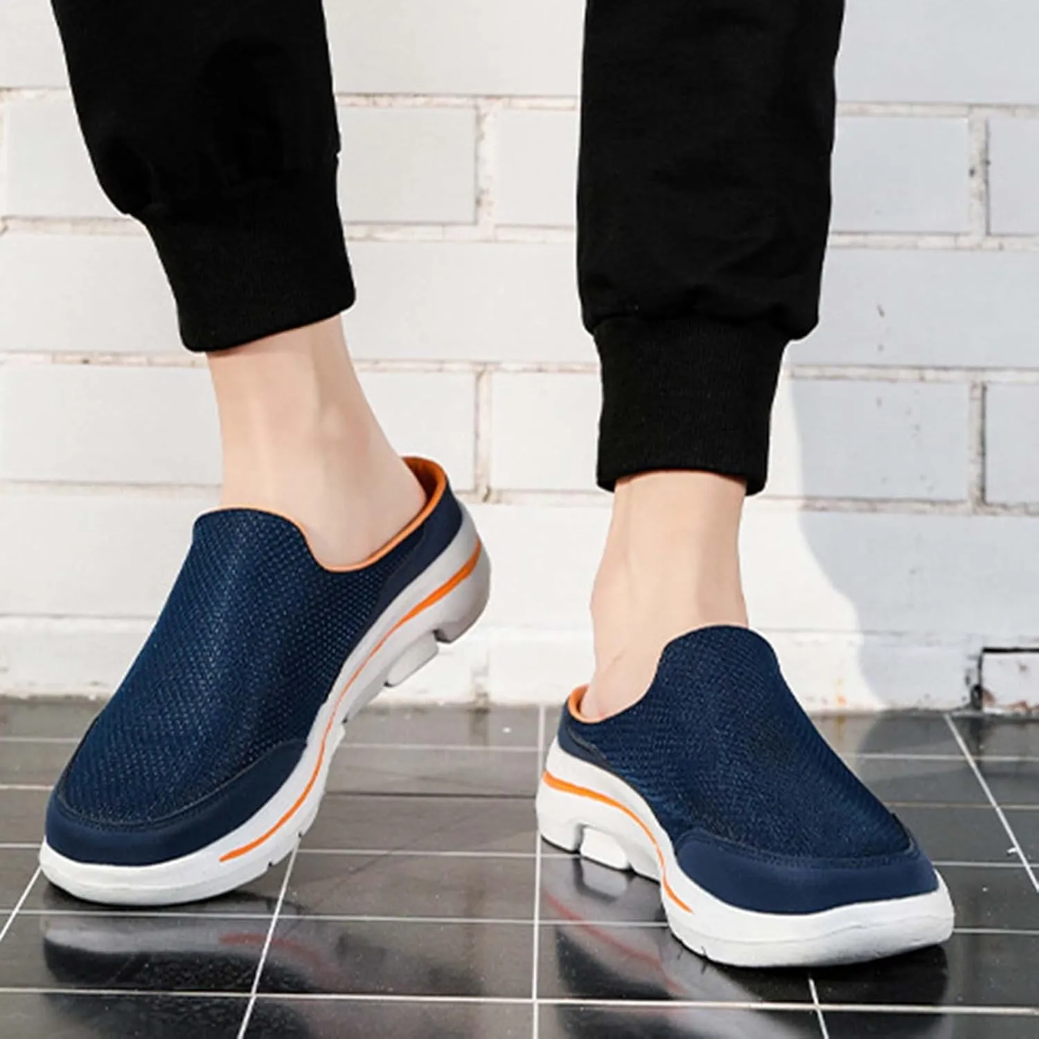 Men's Breathable Barefoot Shoes Soft Flat Soled Slip On Mesh Shoes Heelless Walking Mens Dress Breathable